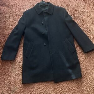 Jos A Bank Men's Black Long Overcoat Sz 40 Short